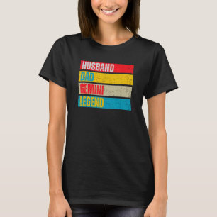 Mens Husband Dad Gemini Legend Vintage Father s Da T-Shirt