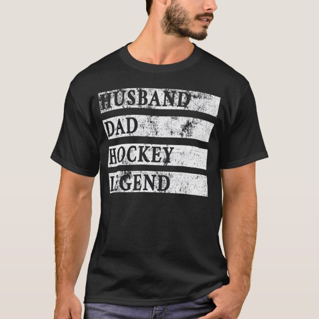 Mens Husband Dad Hockey Legend Hockey Sport  Fathe T-Shirt (Front)