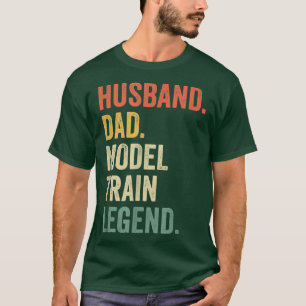 Mens Husband Dad Model Railroad Legend Train Condu T-Shirt