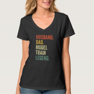 Mens Husband Dad Model Railroad Legend Train Condu T-Shirt