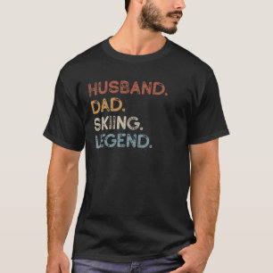 Mens Husband Dad Skiing Legend Vintage Funny Ski F T-Shirt