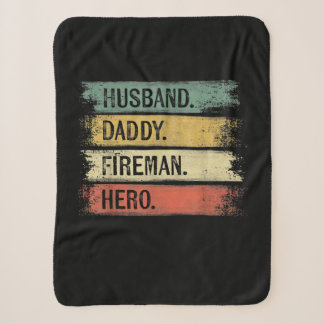Mens Husband Daddy Fireman Hero Firefighter Sherpa Blanket