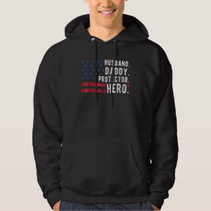 Mens Husband Daddy Protector Hero Apparel Fathers  Hoodie