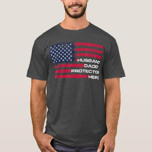 Mens Husband Daddy Protector Hero Fathers Day US T-Shirt