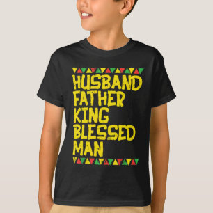 Mens Husband Father King Blessed Man Kente Black A T-Shirt