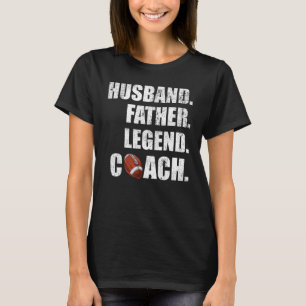 Mens  Husband Father Legend Flag Football Coach Fa T-Shirt