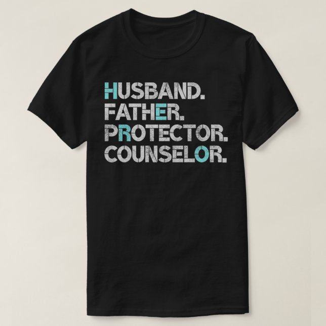 Mens Husband Father Protector Counselor Gift Eleme T-Shirt (Design Front)