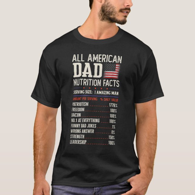 Mens Husband Fathers Day 4th Of July All American  T-Shirt (Front)