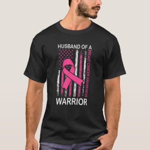 Mens Husband Of A Warrior Breast Cancer Awareness T-Shirt