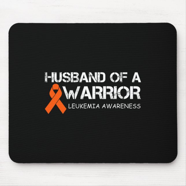 Mens Husband Of A Warrior Leukaemia Awareness  Mouse Mat (Front)