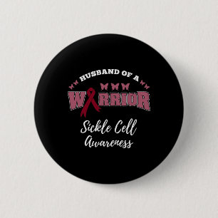 Mens Husband Of A Warrior Sickle Cell Awareness 6 Cm Round Badge