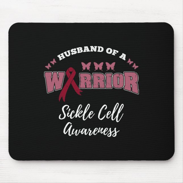 Mens Husband Of A Warrior Sickle Cell Awareness  Mouse Mat (Front)