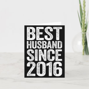 Mens Husband Since 2016 Wedding Illustration Card