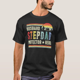 Mens Husband Stepdad Protector Hero For Men Vintag T-Shirt