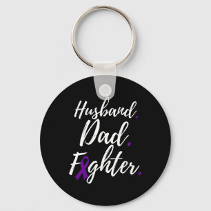 Mens Husbynd Dad Fighter Pancreatic Cancer Awarene Key Ring