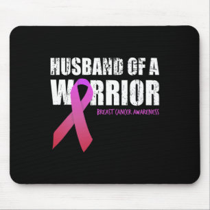 Mens Husbynd Of A Warrior Breast Cancer Awareness Mouse Mat