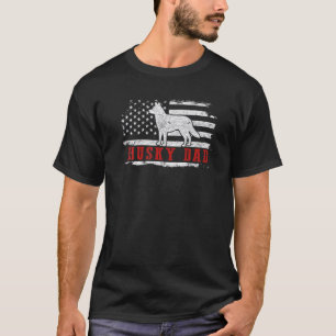 Mens Husky Dad Distressed American Flag Patriotic T-Shirt