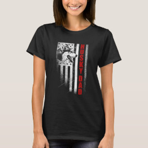 Mens Husky     Siberian Husky Dad American Flag Do T-Shirt