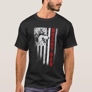 Mens Husky     Siberian Husky Dad American Flag Do T-Shirt