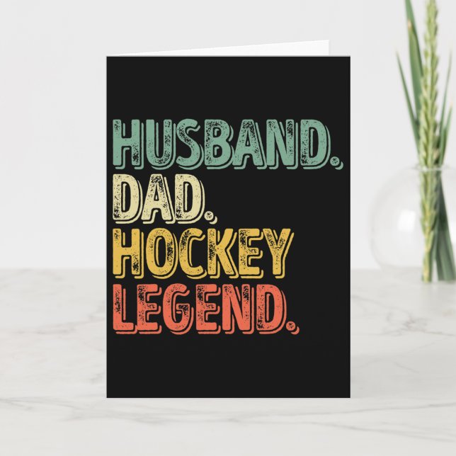 Mens Husnd Dad Hockey Legend Funny Father's Day Gi Card (Front)
