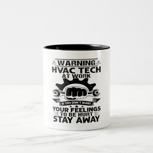 Mens Hvac Technician Cooling Professional Hvac Tec Two-Tone Coffee Mug (Center)