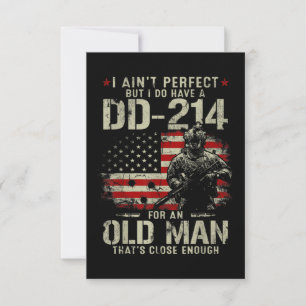 Mens I Ain't Perfect I Do Have A DD-214 Veteran Card