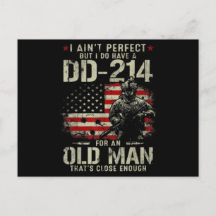 Mens I Ain't Perfect I Do Have A DD-214 Veteran Postcard