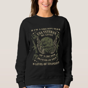 Mens I Am A Grumpy Old Veteran I Dont Care Sweatshirt