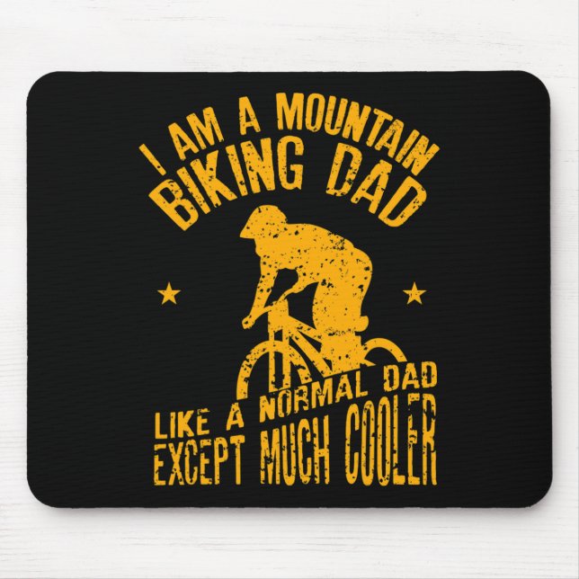 Mens I Am A Mountain Biking Dad Funny Design For C Mouse Mat (Front)