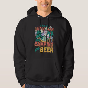 Mens I Am A Simple Man I Like Camping And Beer Cam Hoodie