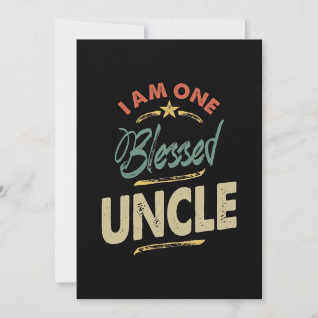 Mens I Am One Blessed Uncle Gift Invitation (Front)