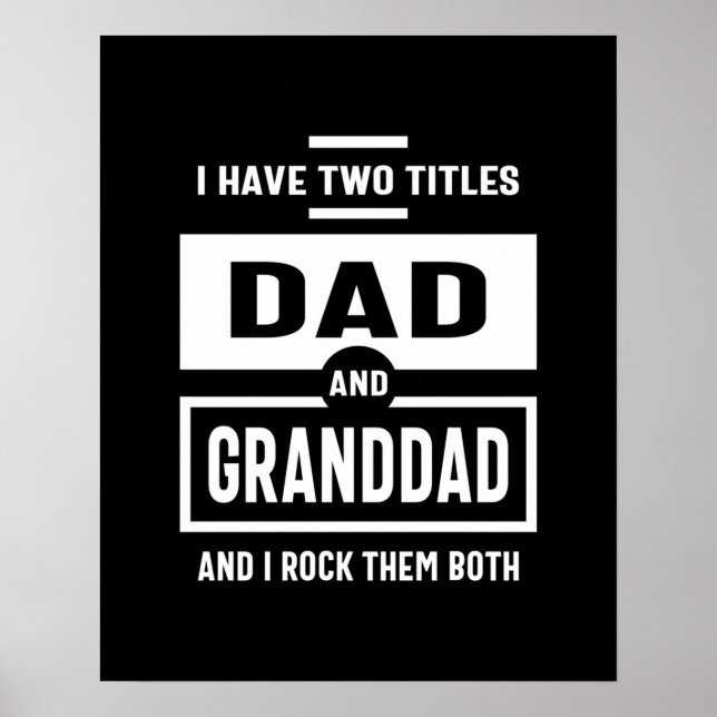Mens I Have Two Titles Dad and Granddad Gift Poster (Front)