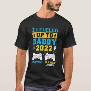 Mens I Levelled Up To Daddy 2022 Soon To Be Dad Fa T-Shirt