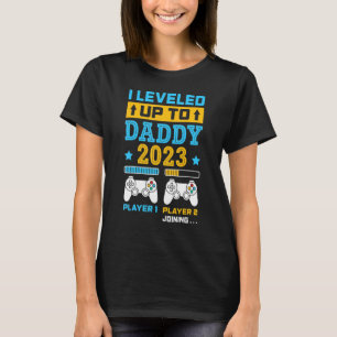 Mens I Levelled Up To Daddy 2023 Soon To Be Dad Fa T-Shirt