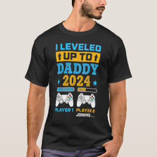 Mens I Levelled Up To Daddy 2024 Soon To Be Dad Fa T-Shirt
