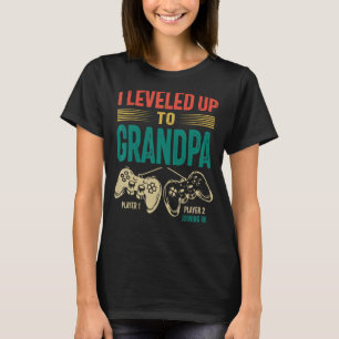 Mens I Levelled Up To Grandpa 2023  Soon To Be Gra T-Shirt