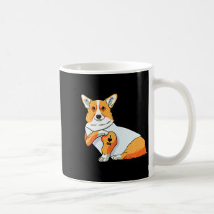 Mens I Love Dad Tattoo Funny Corgi Dog Fathers Da  Coffee Mug