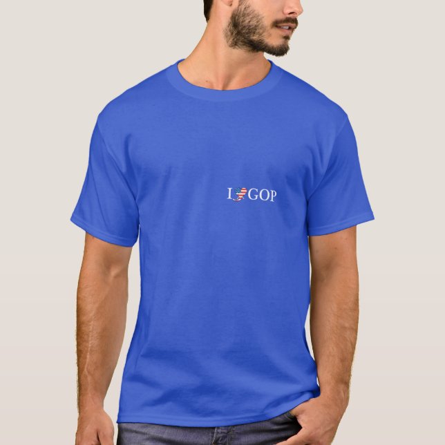 Men's "I Love GOP" Blue T-Shirt with 'MERICA! (Front)