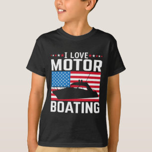 Mens I Love Motor Boating Motorboating Tee Nitro B