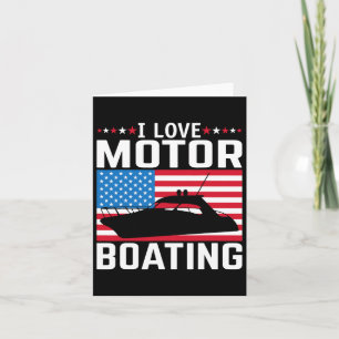 Mens I Love Motor Boating Motorboating Tee Nitro B Card