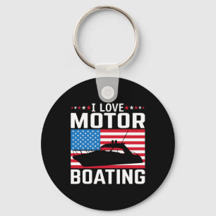 Mens I Love Motor Boating Motorboating Tee Nitro B Key Ring