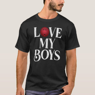Mens I Love My Boys Bowling  Bowling Dad Father's  T-Shirt