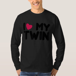 Mens I Love My Twin I Heart My Twin Family T-Shirt