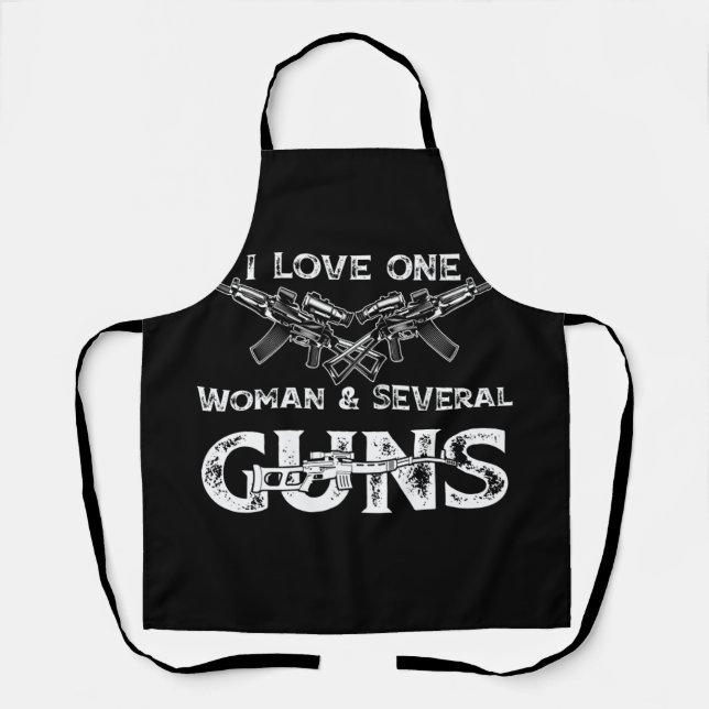 Mens I Love One Woman & Several Guns Apron (Front)