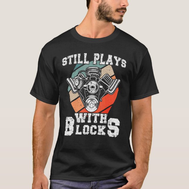 Mens I Play With Blocks Turbo Tuning Tuner T-Shirt (Front)