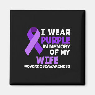 Mens I Wear Purple In Memory Of My Wife Overdose A Magnet