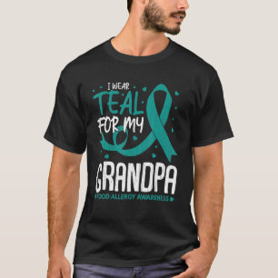 Mens I Wear Teal For Grandpa Food Allergy Awarenes T-Shirt