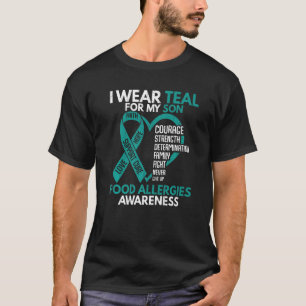 Mens I Wear Teal For My Son Food Allergy Awareness T-Shirt