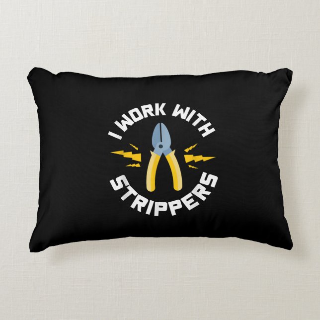 Mens I Work With Electrician Union Decorative Cushion (Front)