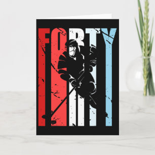 Mens Ice Hockey 40th Birthday Player Motivational Card